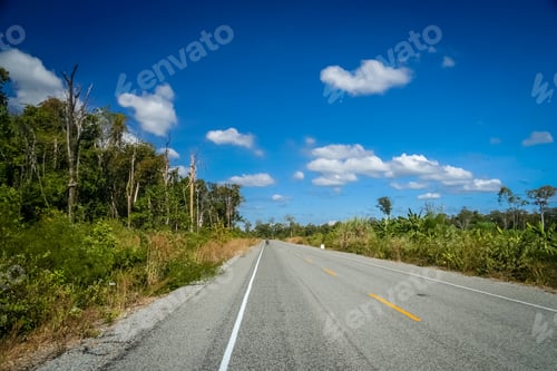 Preview: Empty paved road in southern Cambodia