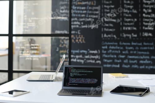Preview: Workplace of IT teacher in the classroom