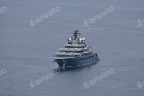 Preview: Luxury motor yacht on the ocean at sunset