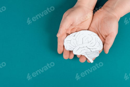 Preview: Holding a brain in the hands, Parkinson disease, Alzheimer awardness, mental disorder dementia