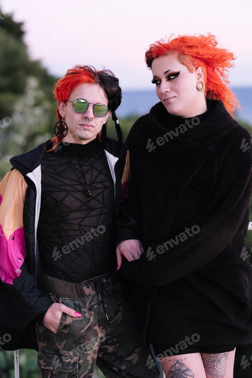 Preview: Portrait of a couple with urban style.