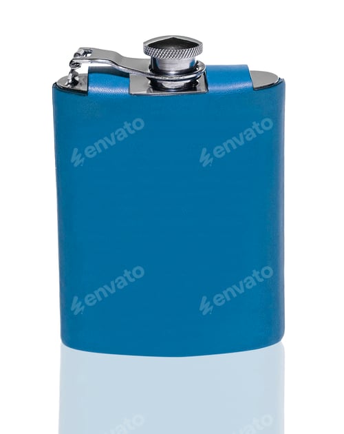 Preview: old flask for alcohol isolated