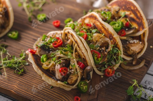 Preview: Homemade chicken pepper tacos
