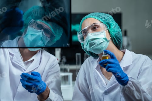 Preview: The Coronavirus or COVID vaccine researched by pharmaceutical bio research and development scientist