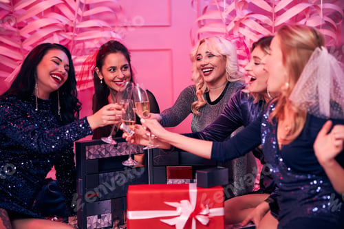 Preview: High-spirited female friends having a bachelorette party