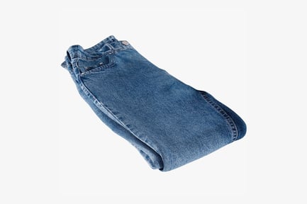 Preview: Women's Folded Blue Denim Jeans