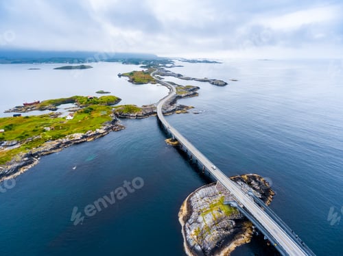 Preview: Atlantic Ocean Road aerial photography.