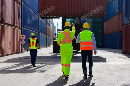 Preview: Warehouse engineer working at container yard