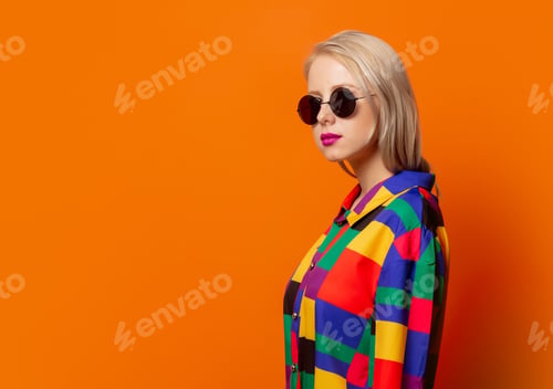 Preview: Style girl in 90s clothes and sunglasses
