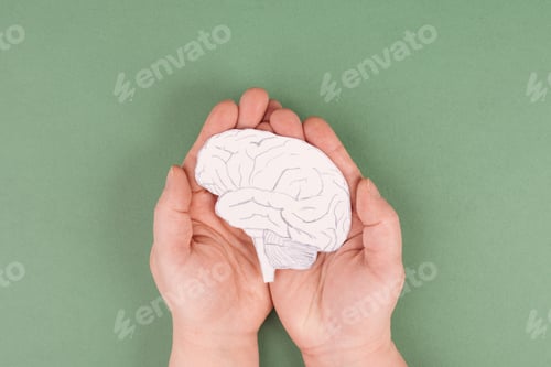 Preview: Holding a brain in the hands, Parkinson disease, Alzheimer awardness, mental disorder dementia