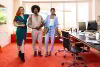 Preview: Multiethnic small group of businesspeople meeting in a coworking company office