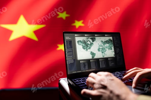 Preview: Close up of secret agent sent by Communist Party to share spyware online