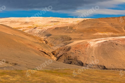 Preview: Iceland Mountains landscape. Hverir sulfuric springs