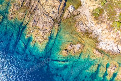 Vista previa: Top down view of Corsican rocky coast