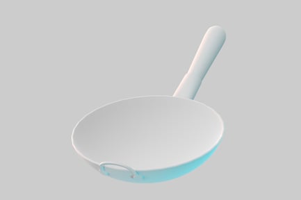 Preview: Plain white wok pan object