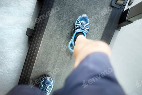 Preview: Running on treadmill looking down