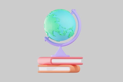 Aperçu: Globe terrestre sur une pile de livres