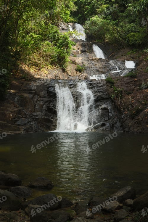 Preview: Beautiful Lampi Waterfall in Rainforest of Thailand