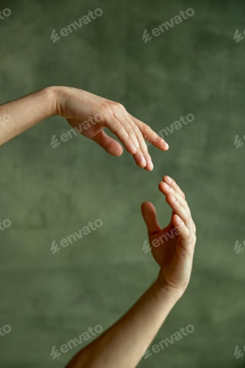 Preview: Male ballet dancer hands, grunge background