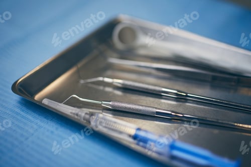 Preview: Arrangement dental tools in dental surgery