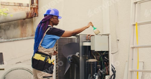 Preview: Mechanic in air conditioner maintenance
