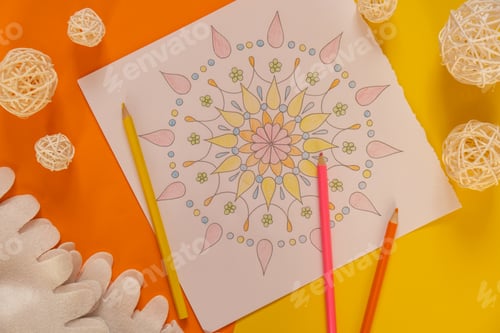Preview: Mandalas antistress page to combat stress. Relaxing hobby mental wellbeing and art therapy