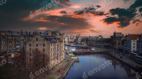 Preview: Beautiful shot of a cloudscape in Leith, Edinburgh, Scotland
