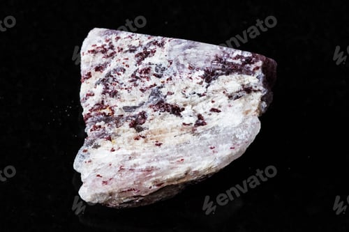 Preview: sample of raw strawberry quartz mineral on black