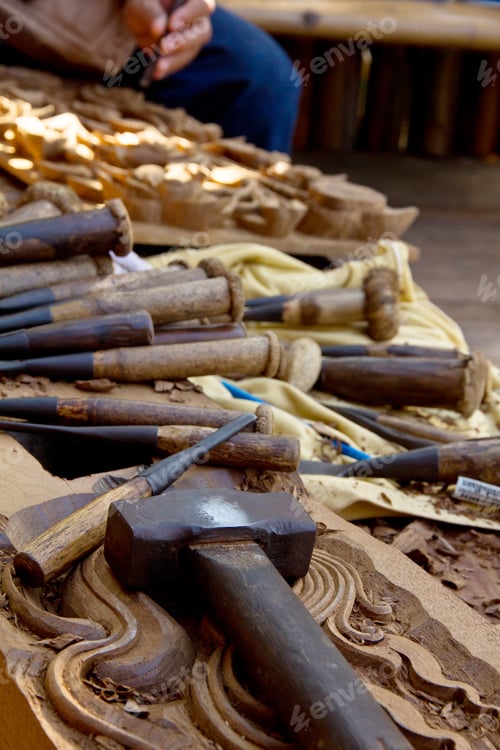 Preview: Some tools for wood used by carpenter