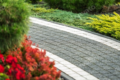 Preview: Concrete Bricks Path Inside the Beautiful Back Yard Garden