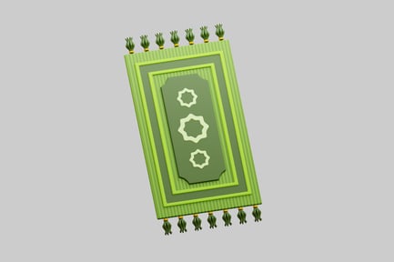 Visualização: ítem de tapete de oração islâmico verde