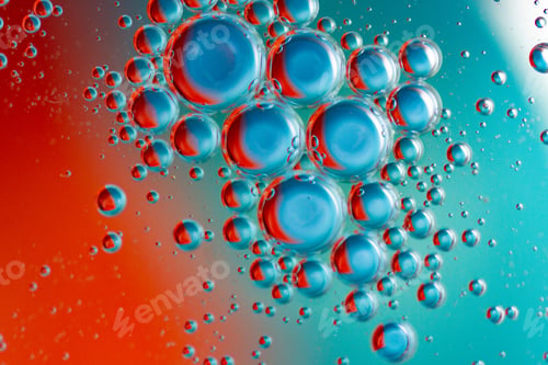 Preview: Abstract blue and red water bubbles