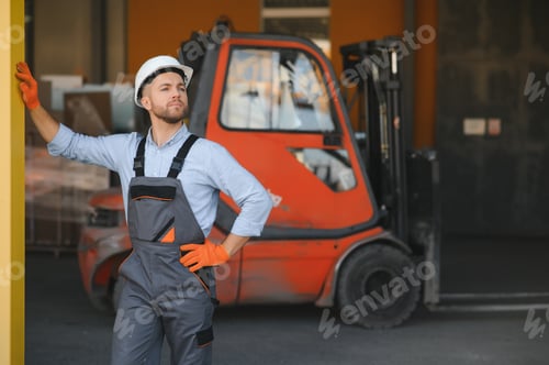 Preview: Professional construction industry driver close up