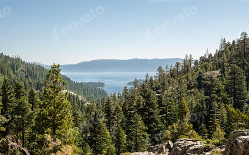 Preview: Scenic view of a lake Tahoe under blue sky