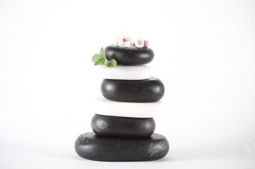 Preview: Massage Stones Lie On A White Background