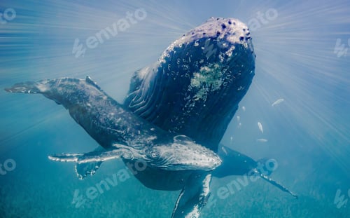 Preview: Mom and calf humpback whale