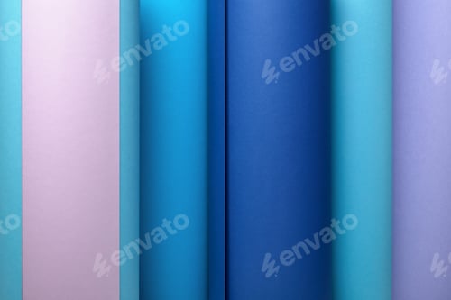 Visualização: Fundo geométrico abstrato com listras coloridas de volume de colunas de papel