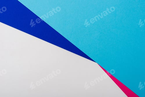 Preview: abstract geometric background with white, pink, blue paper