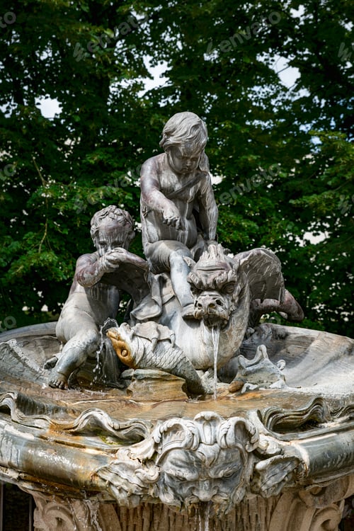 Vorschau: Detail des Brunnens am Stanislas Place - Nancy - Frankreich.
