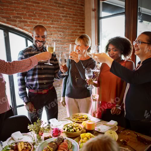 Visualização: Conceito de jantar em família tradicional da celebração de Ação de Graças