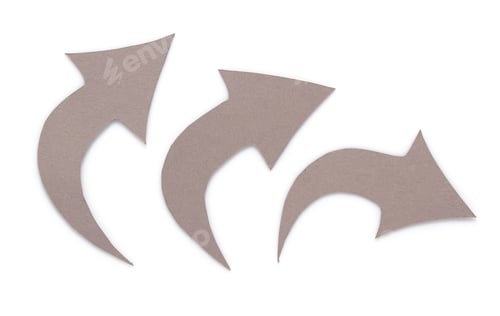 Preview: Сardboard or paper arrows isolated on white background
