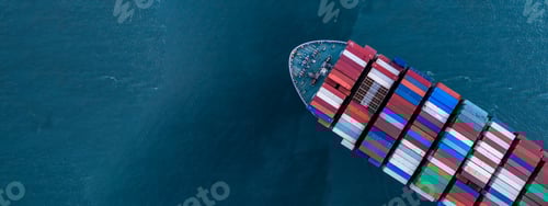 Preview: Aerial view of container cargo ship, Container cargo ship in import export logistic, Global business