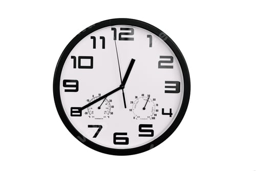 Preview: Clock with arabic numerals on wall shows 12:40 , 00:40