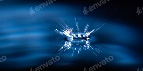 Preview: abstract background of blue water splash falling drop on liquid wave