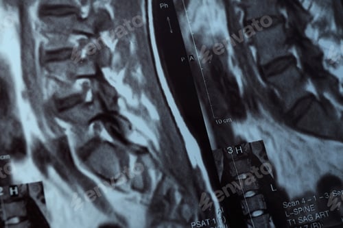 Preview: MRI or magnetic resonance imaging of the human spine
