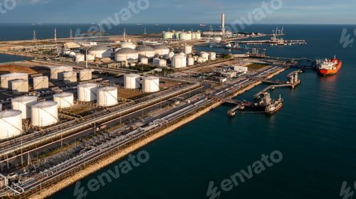 Preview: Oil and gas refinery plant form industry zone, Aerial view oil and gas Industrial.