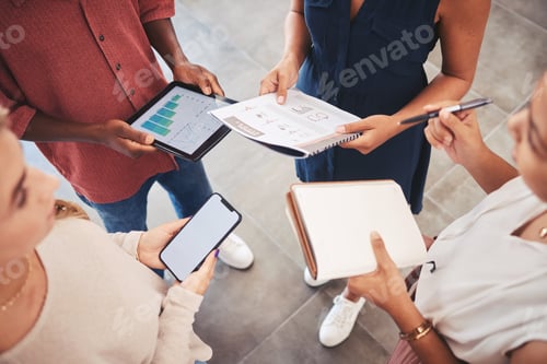 Preview: Marketing, sales growth and teamwork meeting to review advertising strategy results and chart graph