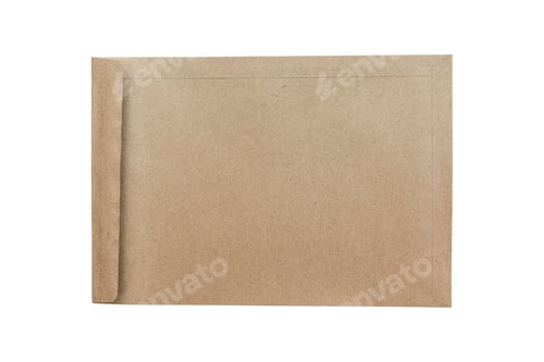 Preview: Brown envelope mockup Isolated on white background. Object with clipping path