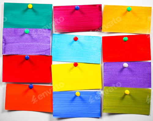Preview: Colorful Stickers Affixed On A White Sheet