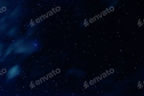 Preview: Night sky with stars and clouds in motion